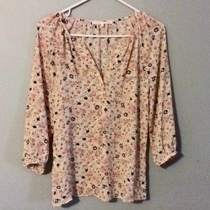 Violet + Clair Pink Floral 3/4 Sleeve Top